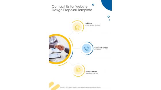 Contact Us For Website Design Proposal Template One Pager Sample Example Document
