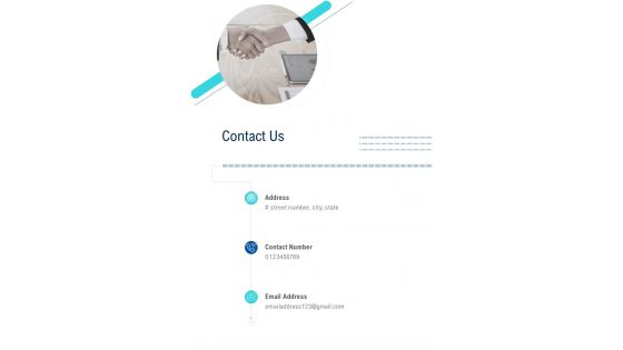 Contact Us New Business Proposal One Pager Sample Example Document