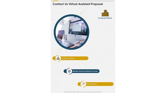 Contact Us Virtual Assistant Proposal One Pager Sample Example Document