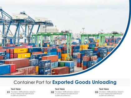 Container port for exported goods unloading