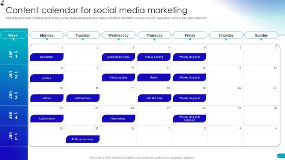 Content Calendar For Social Media Marketing Guide For Building B2b Ecommerce Management Strategies