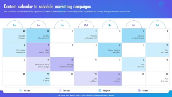 Content Calendar To Schedule Marketing Campaigns Marketing Campaign Strategy To Boost