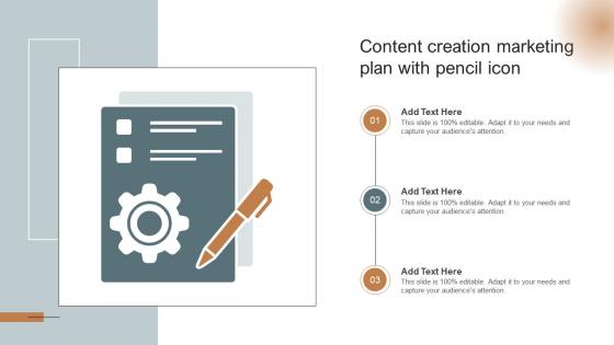Content Creation Marketing Plan With Pencil Icon