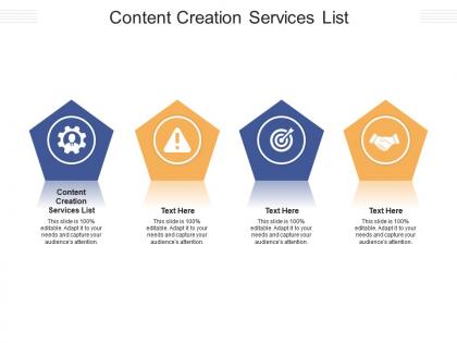 Content creation services list ppt powerpoint presentation slides example cpb