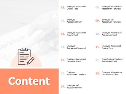 Content employee assessment i279 ppt powerpoint presentation professional tutorials