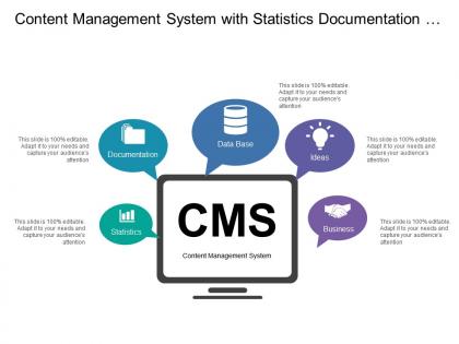 Content management system with statistics documentation data base ideas and business