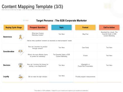 Content mapping template prospect creating an effective content planning strategy for website ppt designs