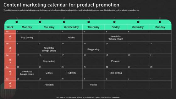 Content Marketing Calendar Effective Promotion Techniques For Successful Network Marketing MKT SS V