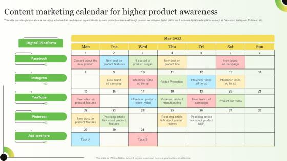 Content Marketing Calendar For Higher Strategies For Consumer Adoption Journey