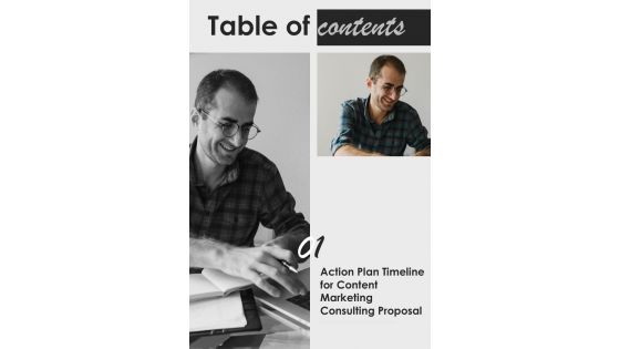 Content Marketing Consulting Proposal Table Of Contents One Pager Sample Example Document
