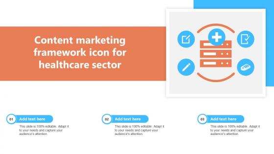 Content Marketing Framework Icon For Healthcare Sector