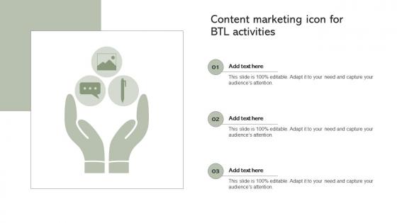 Content Marketing Icon For BTL Activities