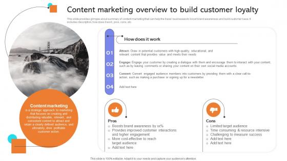 Content Marketing Overview To Build Customer Developing Actionable Advertising Strategy SS V