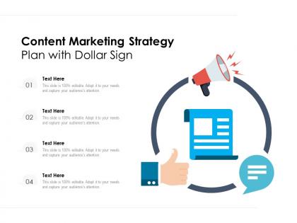 Content marketing strategy plan with dollar sign
