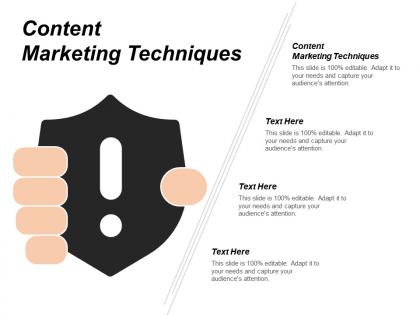 Content marketing techniques ppt powerpoint presentation ideas graphics example cpb