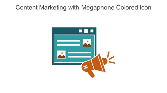 Content Marketing With Megaphone Colored Icon In Powerpoint Pptx Png And Editable Eps Format
