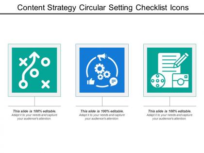 Content strategy circular setting checklist icons