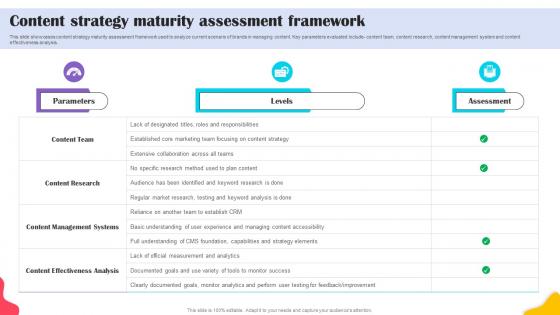 Content Strategy Maturity Assessment Brands Content Strategy Blueprint MKT SS V