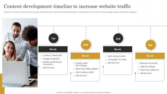 Content Timeline Increase Seo Content Plan To Improve Website Traffic Strategy SS V
