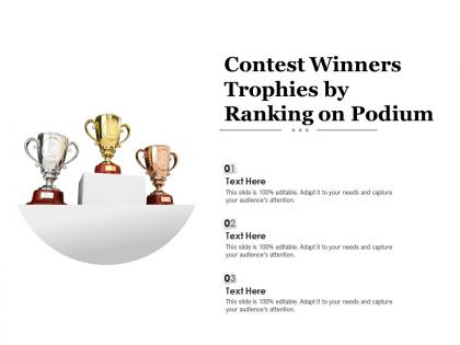 Contest winners trophies by ranking on podium
