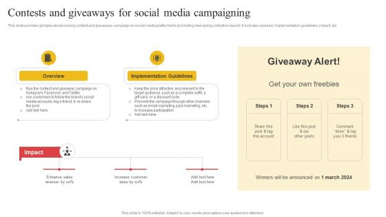 Contests And Giveaways For Social Media Building Comprehensive Apparel Business Strategy SS V