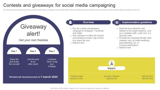 Contests And Giveaways For Social Media Elevating Sales Revenue With New Promotional Strategy SS V
