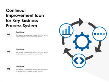 Continual improvement icon for key business process system