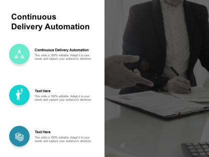 Continuous delivery automation ppt powerpoint presentation icon graphics example cpb