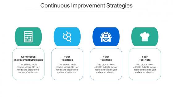 Continuous improvement strategies ppt powerpoint presentation slides design ideas cpb