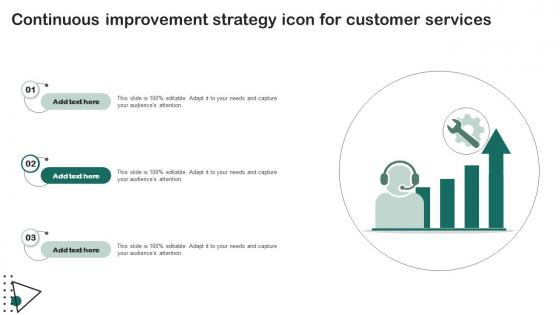 Continuous Improvement Strategy Icon For Customer Services