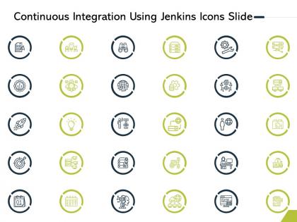 Continuous integration using jenkins icons slide ppt powerpoint presentation infographics design