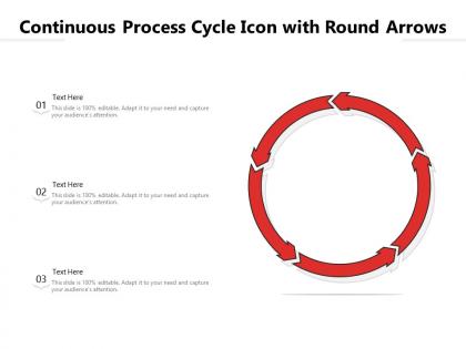 Continuous process cycle icon with round arrows