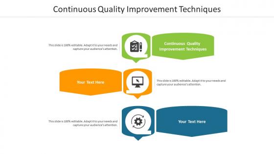 Continuous quality improvement techniques ppt powerpoint presentation model visuals cpb