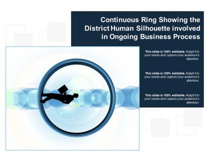 Continuous ring showing the district human silhouette involved in ongoing business process