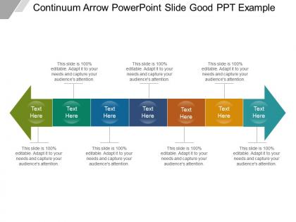 Continuum arrow powerpoint slide good ppt example