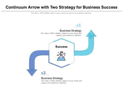 Continuum arrow with two strategy for business success
