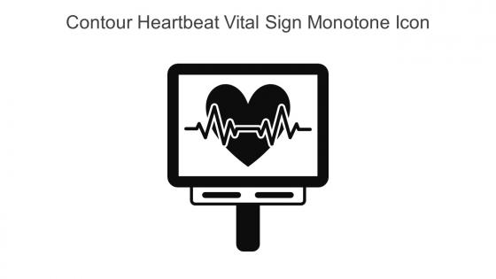 Contour Heartbeat Vital Sign Monotone Icon In Powerpoint Pptx Png And Editable Eps Format