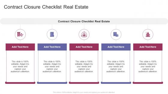 Contract Closure Checklist Real Estate In Powerpoint And Google Slides Cpb