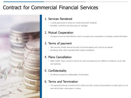 Contract for commercial financial services ppt powerpoint presentation outline background