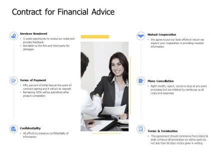 Contract for financial advice plans cancellation ppt powerpoint presentation
