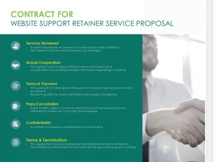 Contract for website support retainer service proposal ppt design