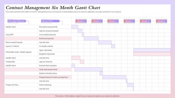 6 Month Gantt - Slide Team