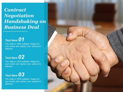 Contract negotiation handshaking on business deal