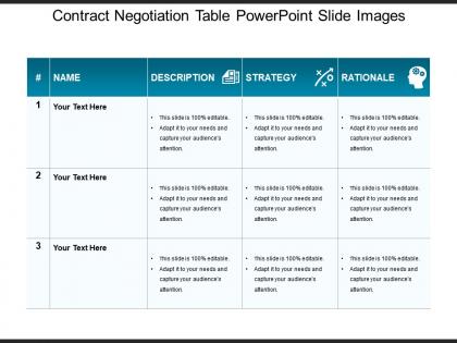 Contract negotiation table powerpoint slide images