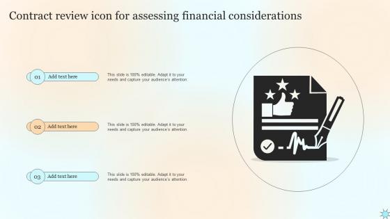 Contract Review Icon For Assessing Financial Considerations