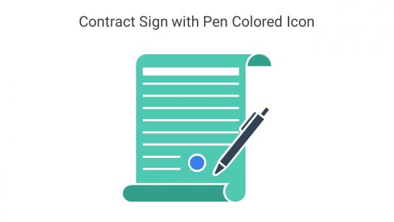 Contract Sign With Pen Colored Icon In Powerpoint Pptx Png And Editable Eps Format