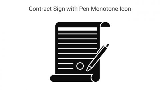 Contract Sign With Pen Monotone Icon In Powerpoint Pptx Png And Editable Eps Format