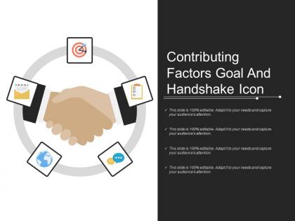 Contributing factors goal and handshake icon