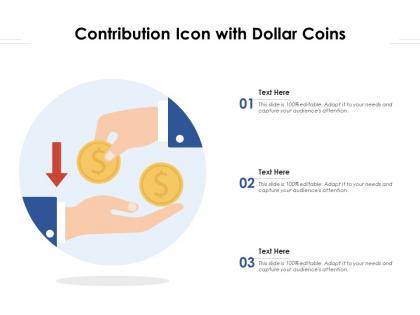 Contribution icon with dollar coins
