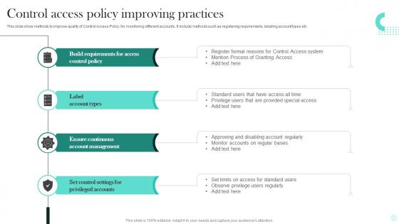 Control Access Policy Improving Practices